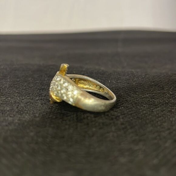 Dolphin ring with white gem - Picture 3 of 7